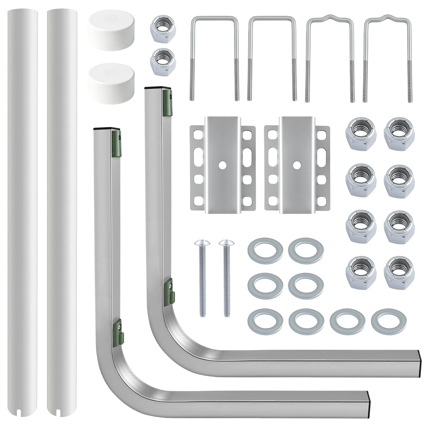 Boat Trailer Guide-ons-60,2*316L Stainless Steel Trailer Post Guide on,2*UPVC Tube Trailer Guide Bars,mounting Hardware Included,for Fishing Boats,Kayaks,Canoes,ski Boats and More