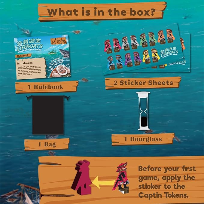 Lifeboats: Plank of Carneades Board Game by MayDay Games – Strategy Party Board Game for Adults and Family – Pirate-Themed Survival and Betrayal – Ages 8+ 3–7 Players – Dice Tower Approved