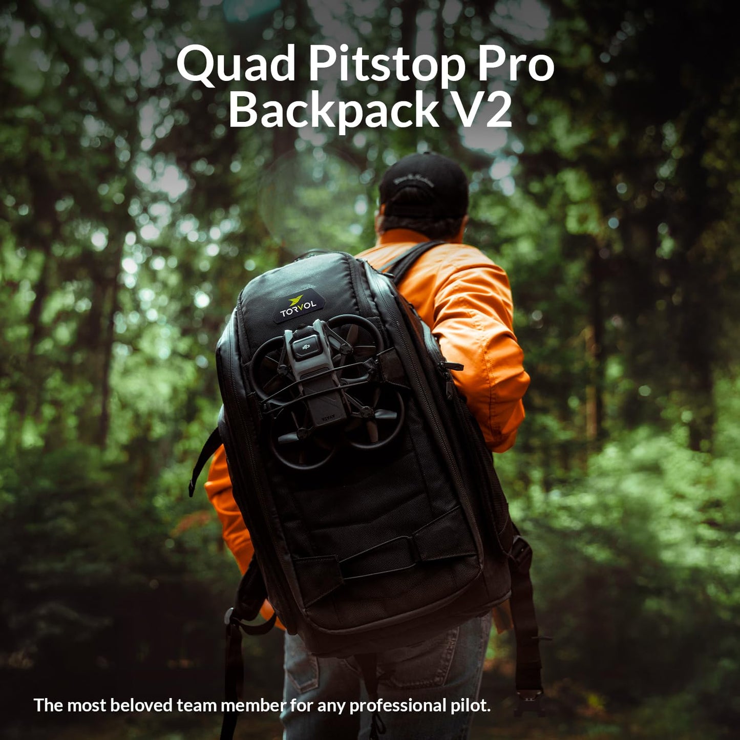 Torvol Quad PITSTOP Backpack Pro Stealth Edition – FPV Drone Backpack for 4 Quads + Gear, Compatible with DJI Mini 3, DJI Mini 4 Pro, Avata, Mavic, Goggles, Laptop, Black, With Rain Cover, 30L