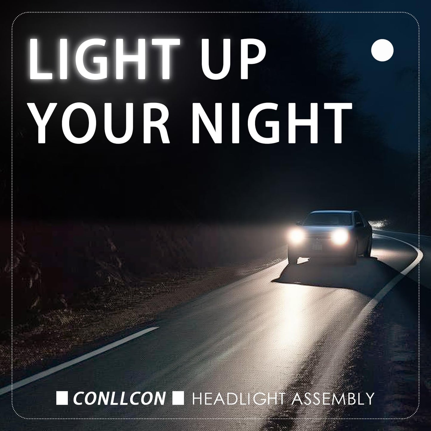 CONLLCON Headlights Assembly Compatible with 2012-2014 Chrysler 300,Headlamp Chrome Bezel Driver Side Replacement CH2502231 68143003AC