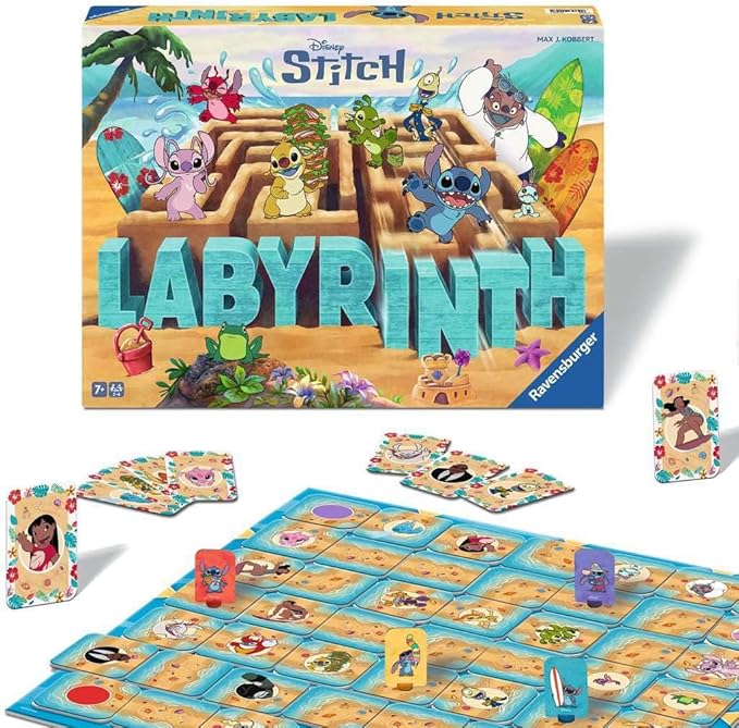Ravensburger Stitch Labyrinth Board Game - A Strategic Maze Challenge for Family Game Nights Featuring Favorite Disney Characters - 2-4 Players - Kids & Adults Ages 7+