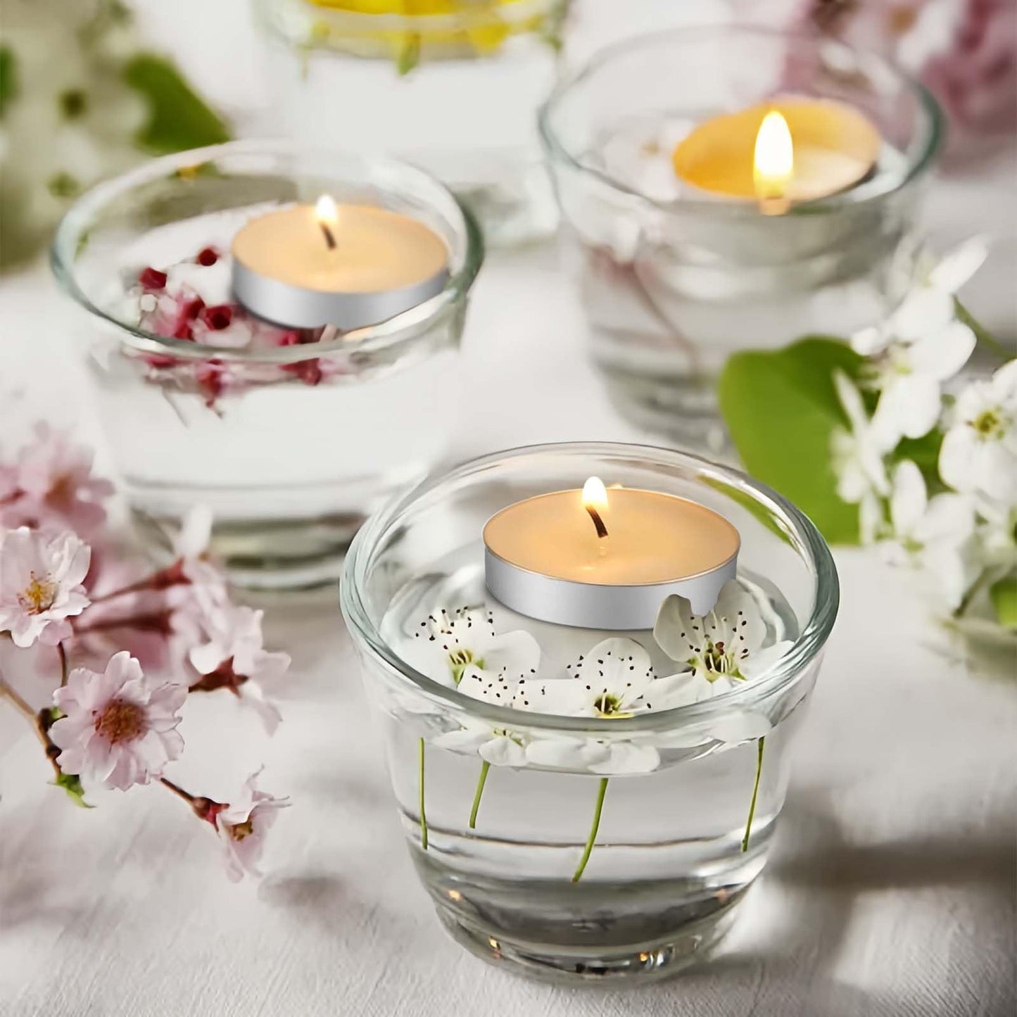 WIKIMO Unscented Tea Lights Candles White 100 Pack Mini Votive Candles Smokeless for Decorating Home,Pool,Shabbat,Wedding,Emergencies,Christmas,Halloween,Parties