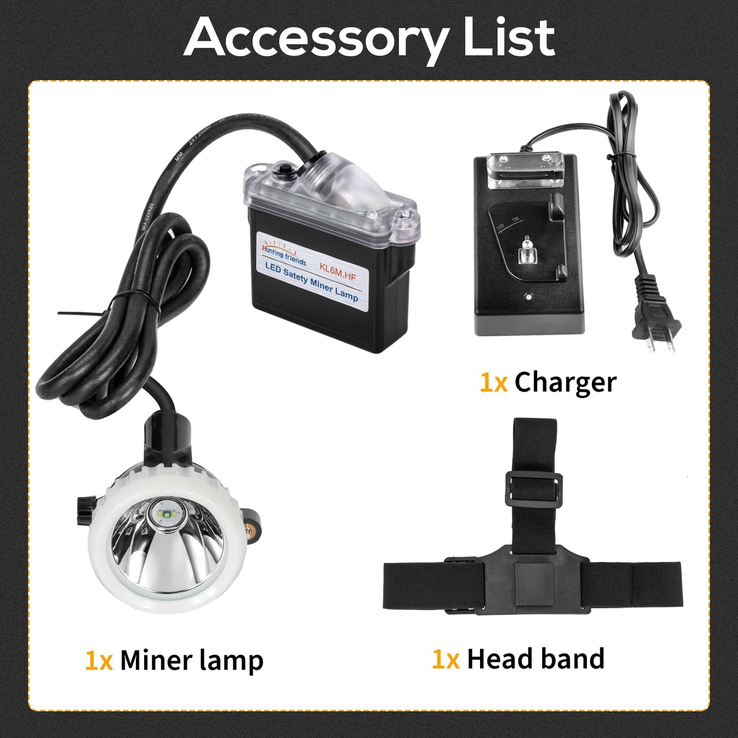 Super Bright LED Mining Headlamp KL6M.H, High Lumen Rechargeable Miner Cap Light with Battery Pack, Explosion-Proof Waterproof Hard Hat Headlight for Mining, Construction, Tunneling, Outdoor Work
