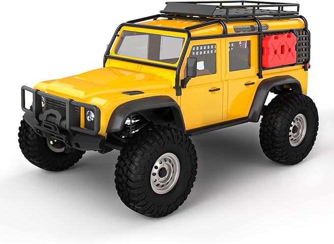 Cheerwing 1:18 Rock Crawler 2.4Ghz Car 4WD Off Road RC Monster Truck with Two-Speed Gearbox Hobby RC Car for Adults (Yellow)