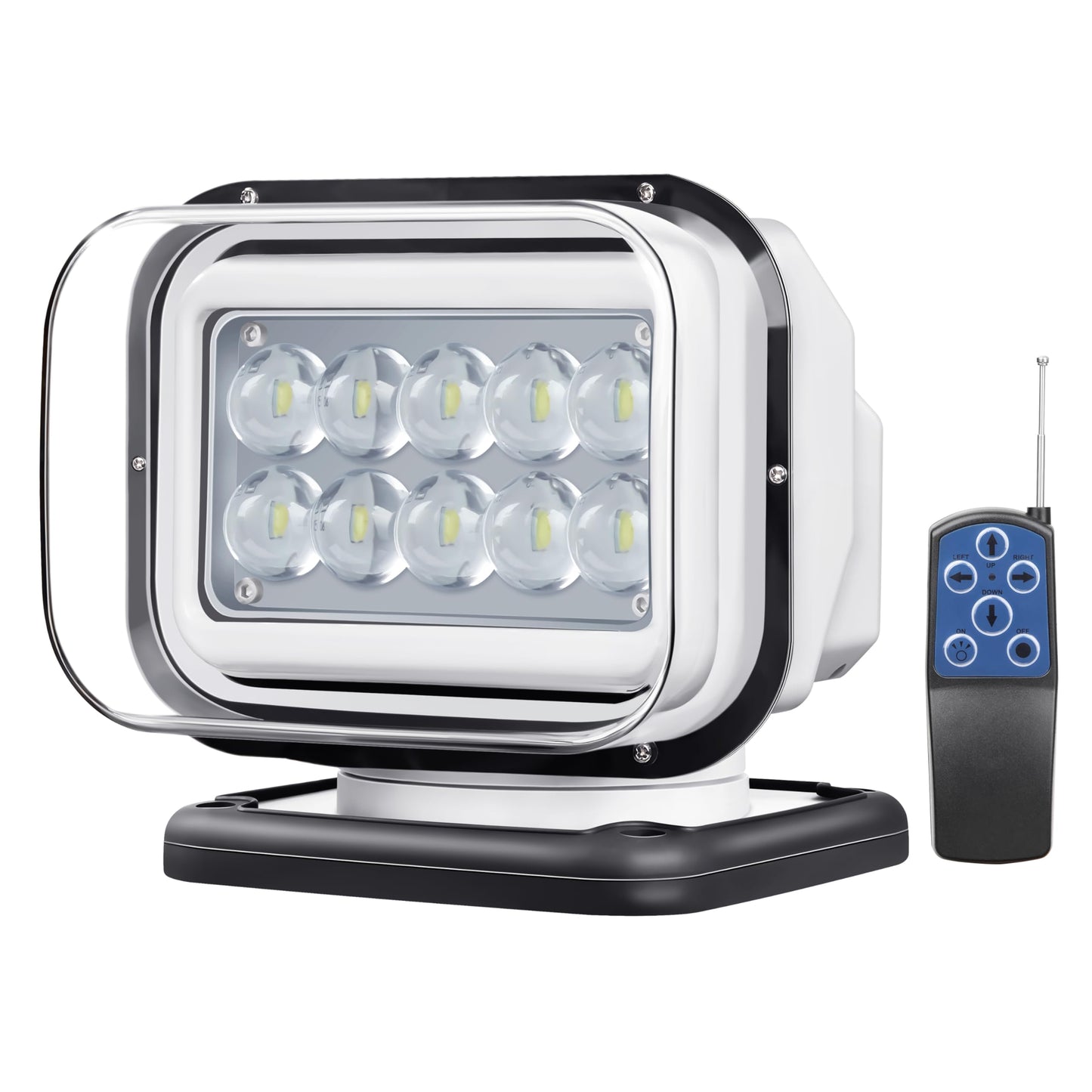 50W Remote Control LED Spotlight - 360 Rotating Marine & Truck Spot Light with Powerful Magnetic Mount