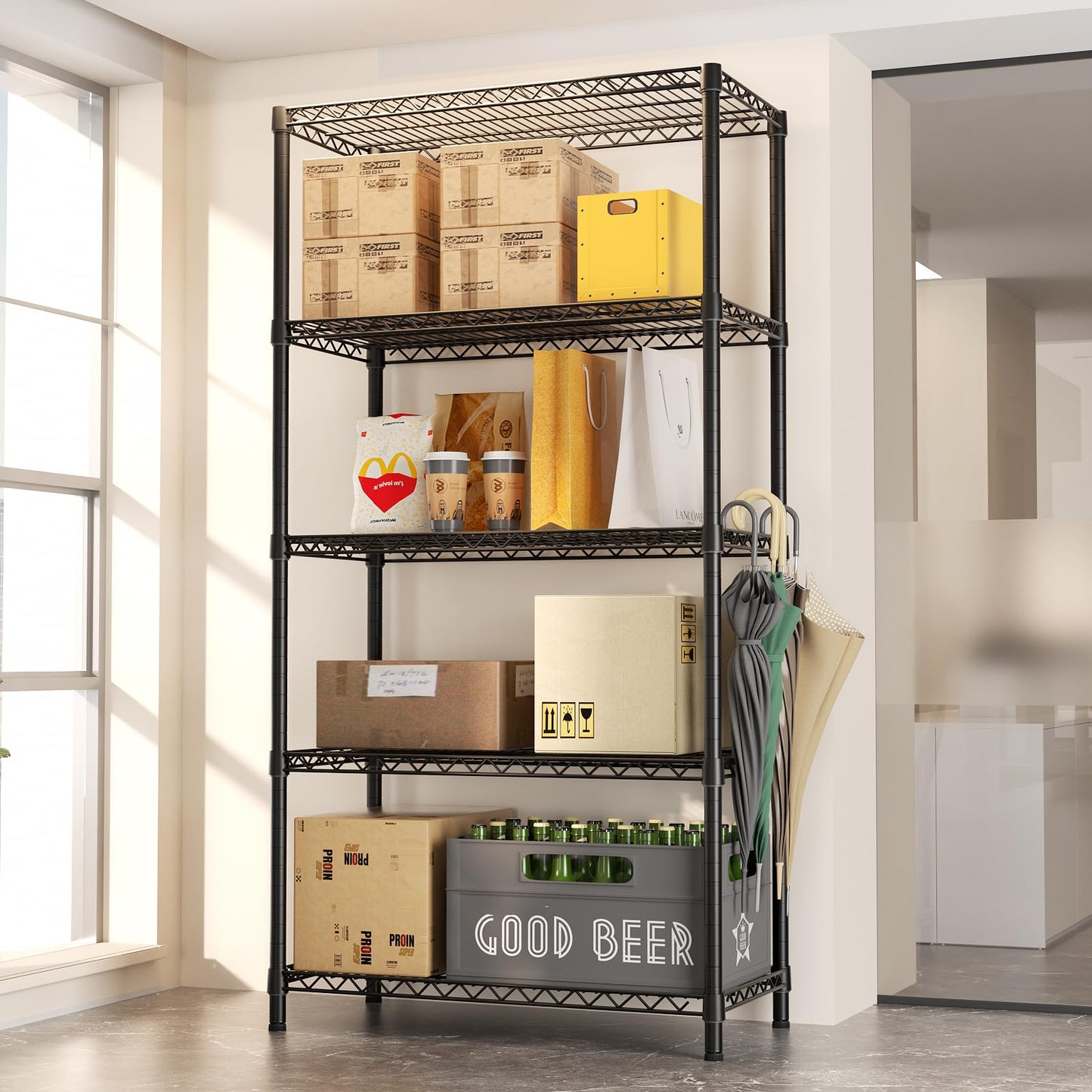 SINGAYE Shelf Closet Wire Shelving:Adjustable Metal Unit for Laundry Room Organization Bathroom Kitchen Home Garage Storage Pantry Rack Shelves