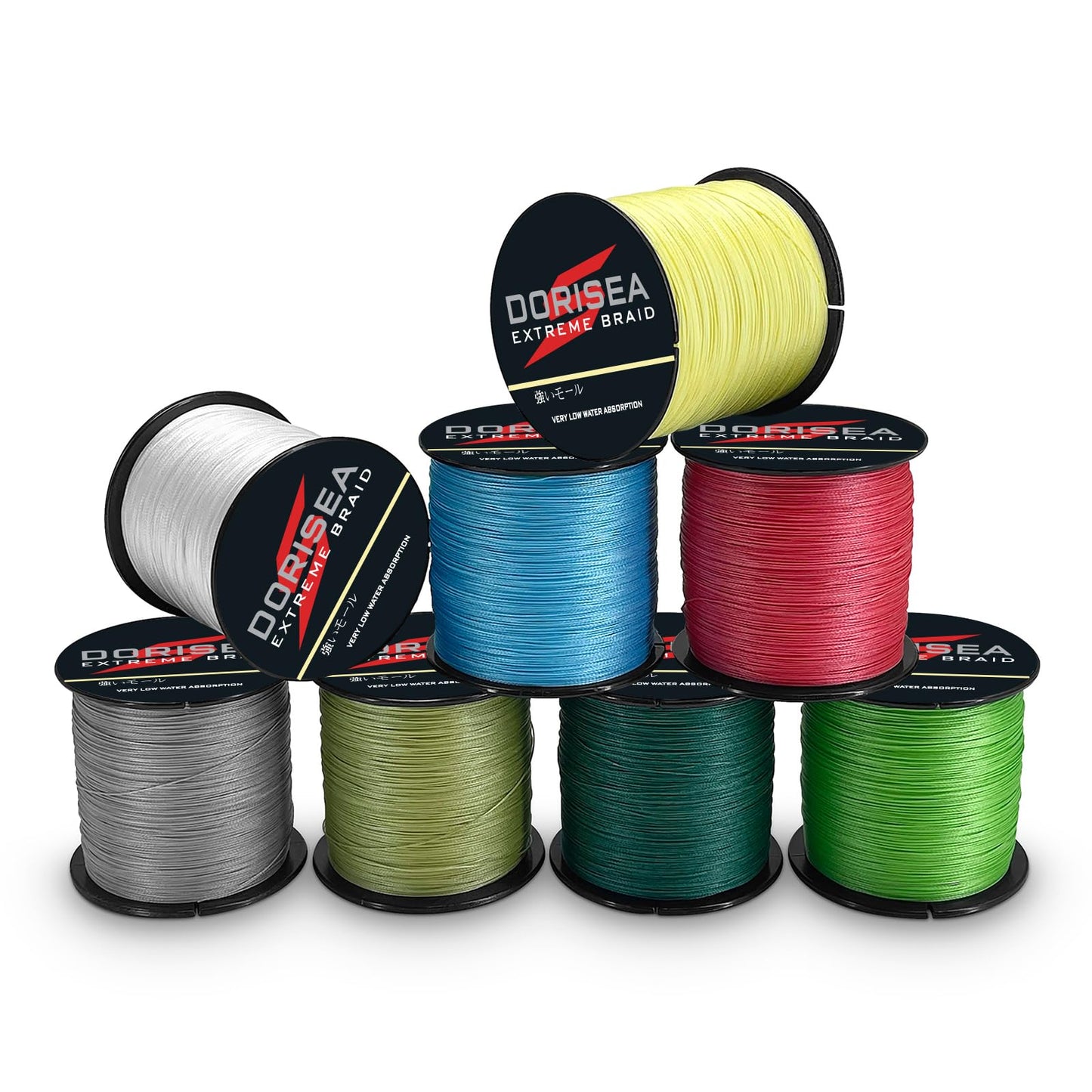 Dorisea Extreme Braid 100% Pe White Braided Fishing Line 109Yards-2187Yards 6-550Lb Test Fishing Wire Fishing String Incredible Superline Zero Stretch (2000m/2187Yards 200lb/0.75mm(8Strands))