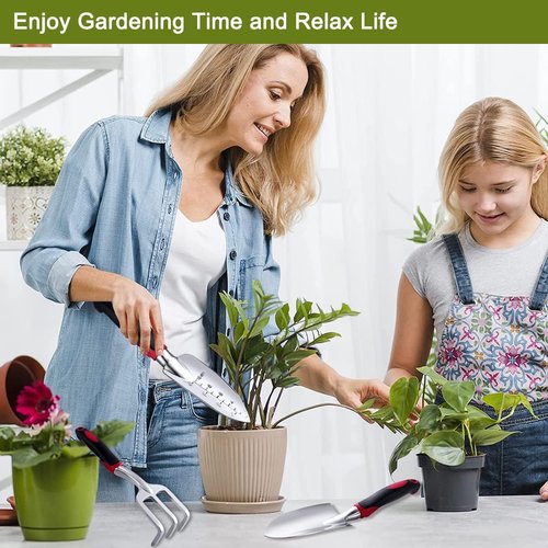 FANHAO Garden Tool Set - 3 Piece Heavy-Duty Cast-Aluminum Trowels with Non-Slip Grip | Ideal for Weeding & Planting