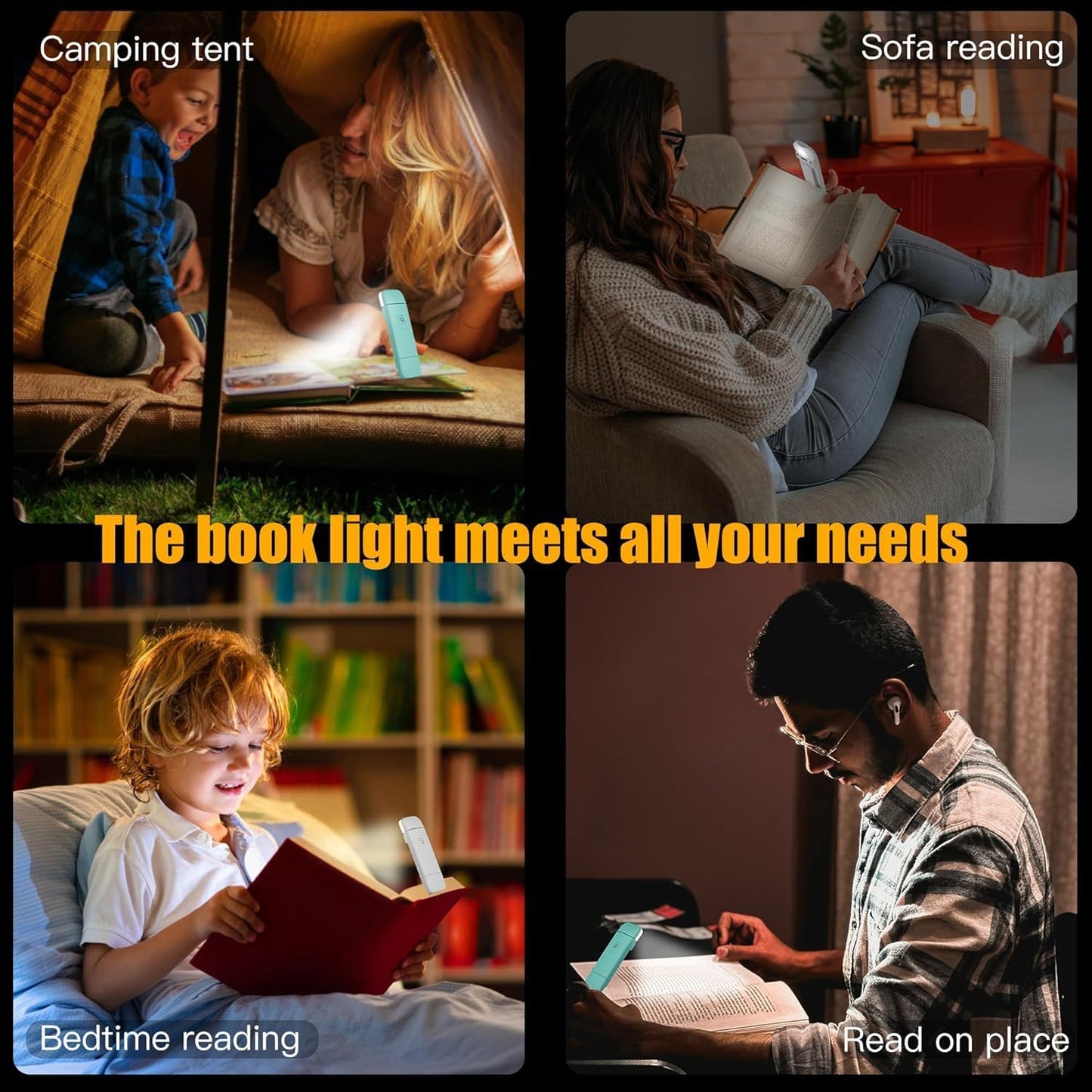 KunHe 30 Pack USB Rechargeable Book Lights Bulk for Reading at Night in Bed Reading Lights Bulk LED Reading Lights with Clip for Kids & Adults Bulk Christmas Gift for Man Woman Book Lovers
