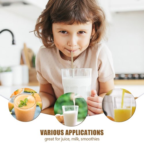 HANSGO Sugarcane Straws, 200PCS Drink Straws Disposable for Hot Cold Drinks, Coffee, Cocktail, Juice Home Favor, The Beach Party, Natural Brown