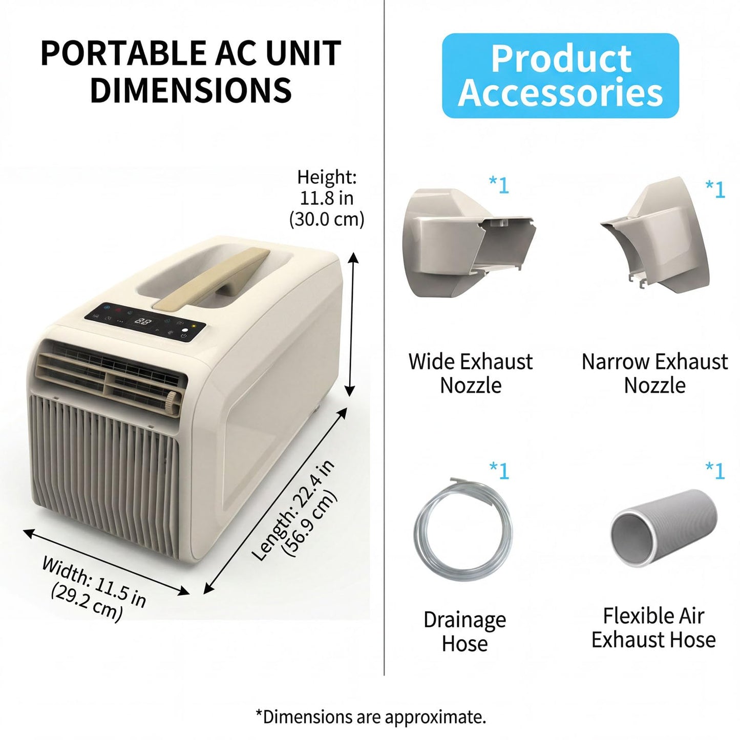 GOUKA Portable Ac 6100 BTU Cooling Camping Air Conditioner App Control No Drainage Required tent Ac Units for Rooms Bedroom Outdoor Camping Rvs (6100, BTUs, 1 set Milk white)