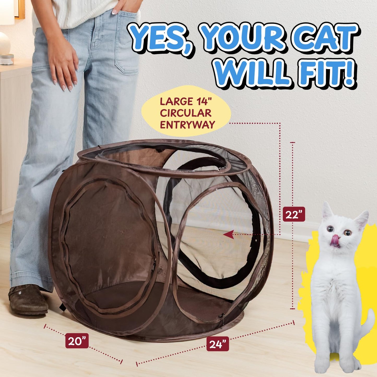 Snarky Pets Square Cat Tunnel & Cube Mega Bundle – Modular Indoor Cat Playground with 4 Tunnels & 4 Cubes