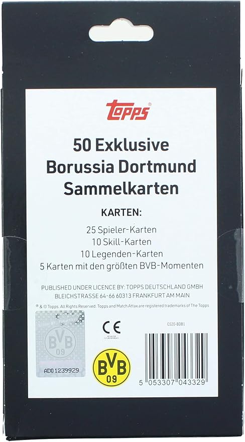 Topps 2020 X BVB Borussia Dortmund Team Box Set (50 Cards) - Includes Superstars Erling Haaland Giovanni Reyna & Jadon Sancho