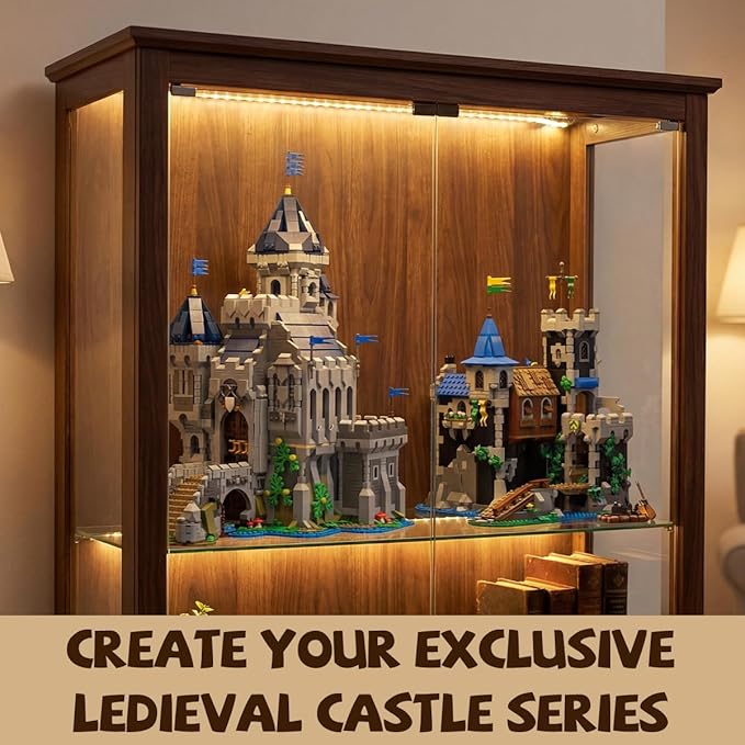 Medieval Lion Knight Castle Building Set Architecture Castle Viking Modular Buildings Ideals Christmas Birthday Gift for History Enthusiasts Creative Gift for Adults (933pcs)