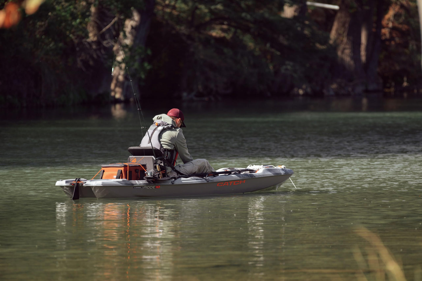 Pelican Catch Mode 110 Fishing Kayak - Premium Angler Kayak with Lawnchair seat, Granite - 10.5 Ft.