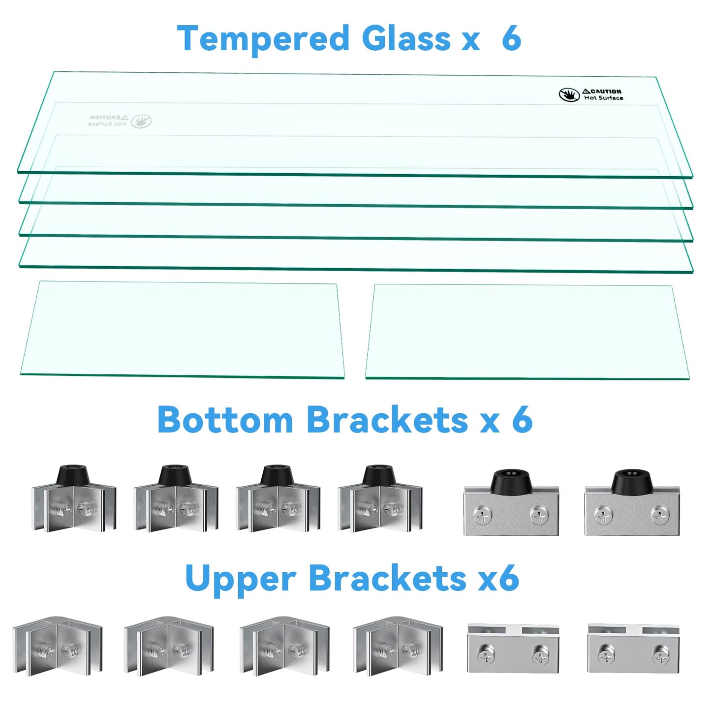 Skyflame Fire Pit Wind Guard, 53.5" x 19.5" x 6" Clear Tempered Glass Flame Guard Set with Hard Aluminum Corner Brackets and Rubber Feet, Fits for 48-inch Rectangular Fire Pit Burner Pan