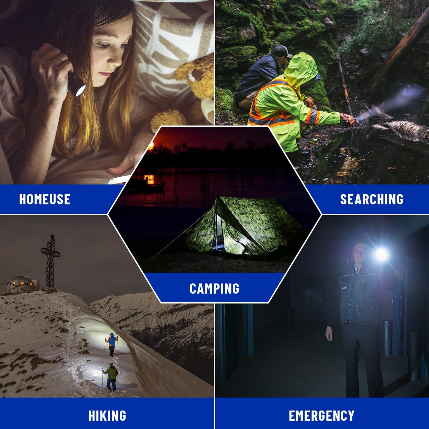 Brinyte WT01 2700 Lumens Ultra-Bright Rechargeable Flashlight with Charging Dock, High Lumens LED Power Outage Flash Light Handheld Light for Homeuse Outdoor Searching Camping and Emergency (Upgraded)