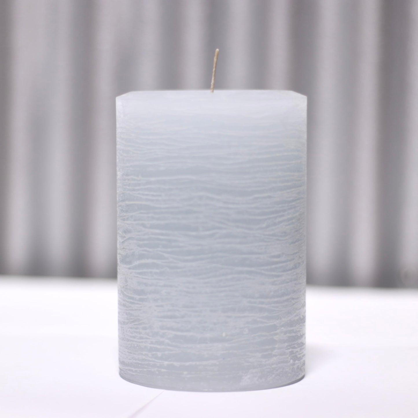 Modern Candle Design Large Unscented Rustic Nordic Pillar Candle Handmade in The USA (6" Colonial Blue)