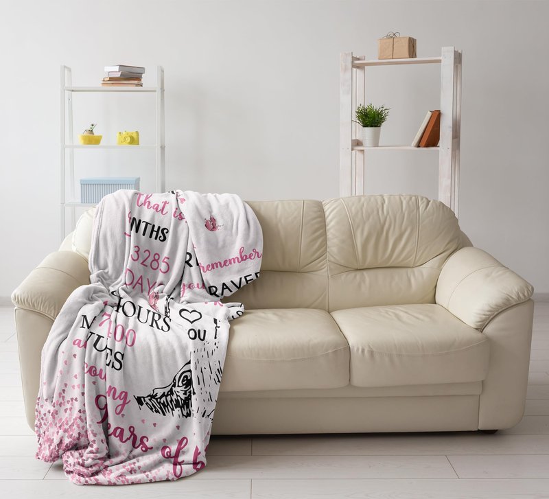 Mubpean Gifts for 9 Year Old Girls Blanket 60"x50", 9-Year-Old Girl Gifts, Birthday Gift Ideas, 9th Birthday Gifts for Girls, Best Party Decoration for Age 9, Nine Years Old Present Throw Blankets