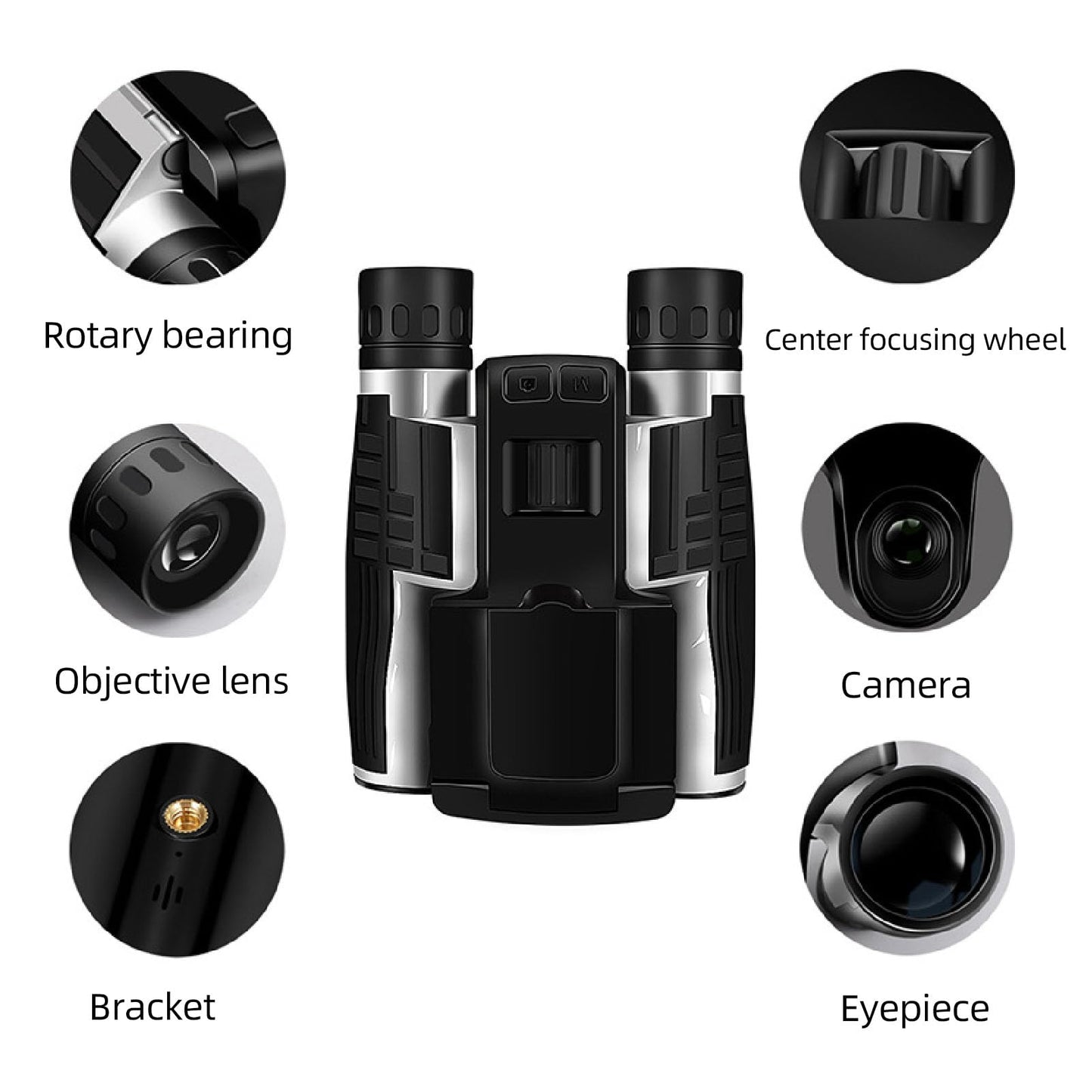 Digital Binoculars with 48MP Camera 2.5K Videos,12x32 Binoculars,Binoculars for Adults High Powered,2.4 Color Display 12x Optical Zoom 8X Digital Zoom Ideal for Concerts,Bird