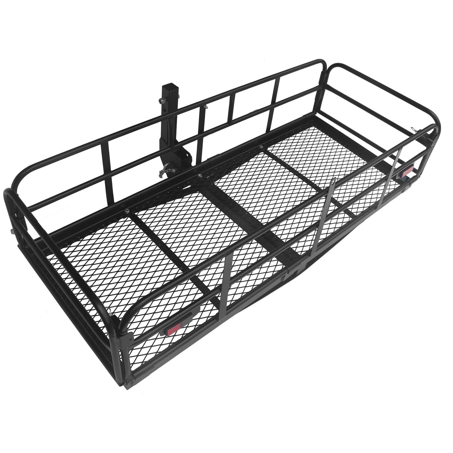 Carivia Folding Hitch Mount Cargo Carrier 60" x 24" x 14" 510 LB Capacity Heavy Duty Cargo Rack Rear Luggage Basket Fits 2" Receiver for Car SUV Pickup Trailer Camping
