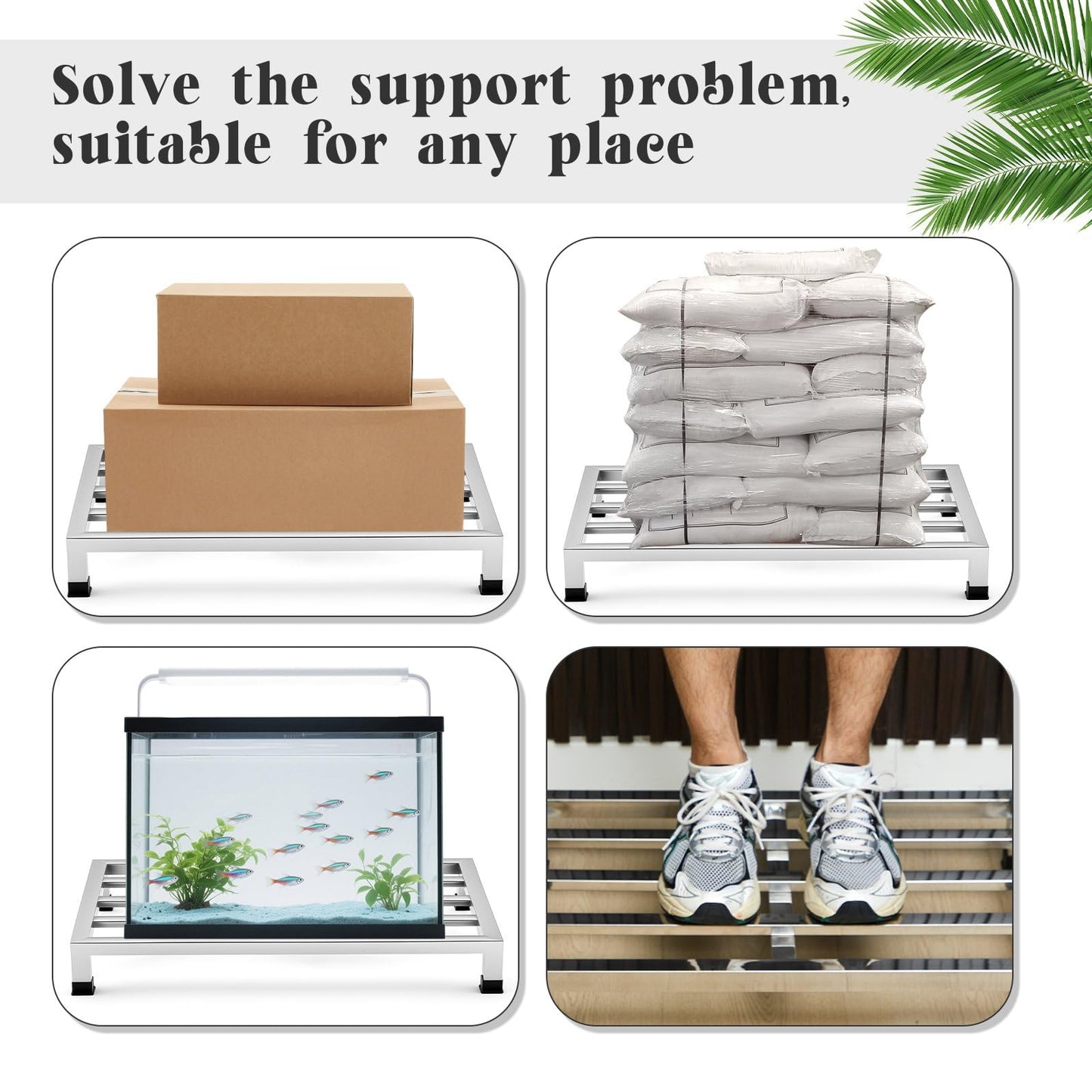 MorningRo 2 Pack Dunnage Rack 39.37" Long X 15.75" Wide, 3.9" Height Stainless Steel Dunnage Rack 1800 lbs Capacity Storage Commercial Food Service Storage in Restaurant Kitchens Shop