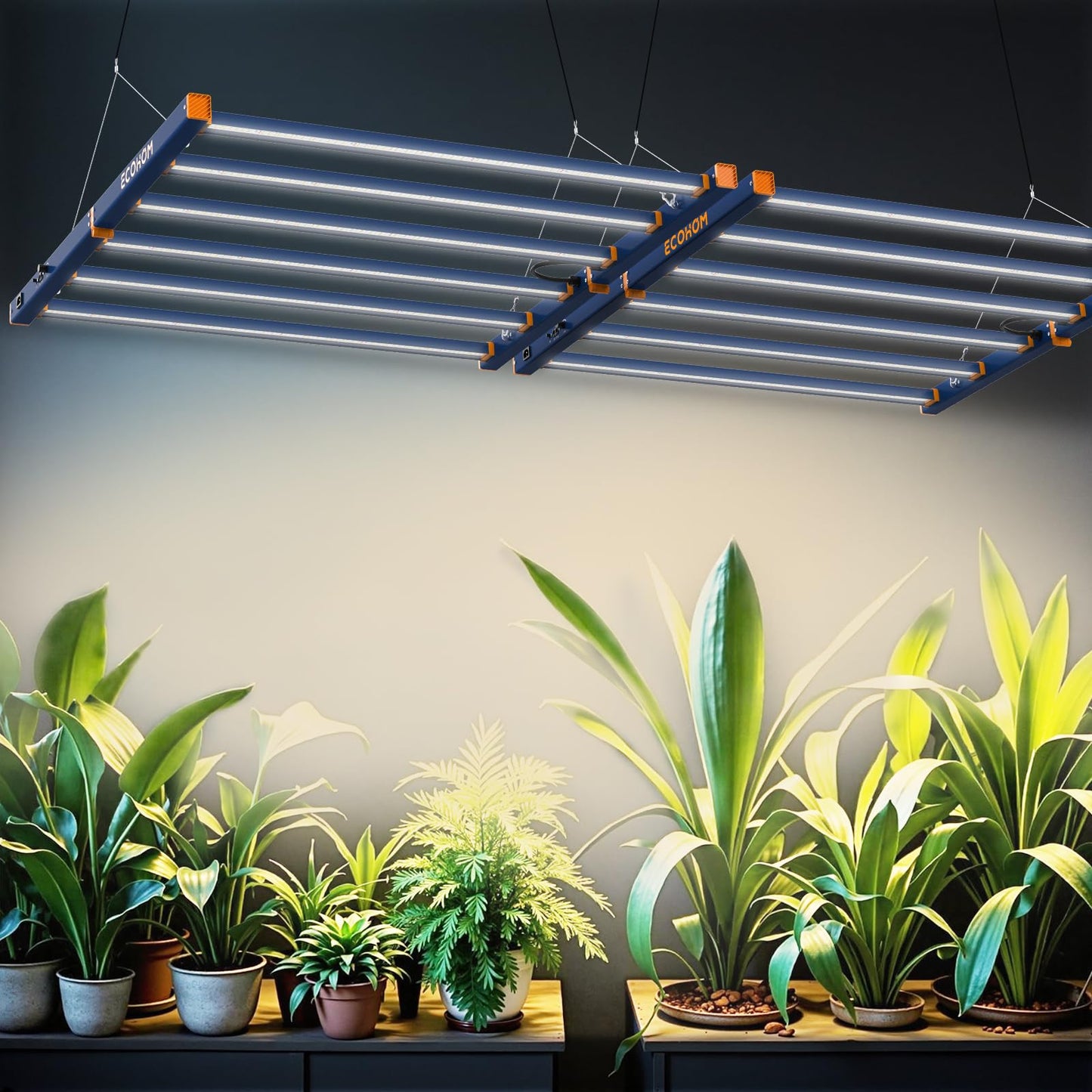 ECOHOM 720W LED Grow Light, Full Spectrum Dimmable Daisy Chain, Pro Bar Style for 5x5ft Grow Tent, Foldable & Hanging Growing Lamp for Indoor Plants Seedlings, Veg and Bloom