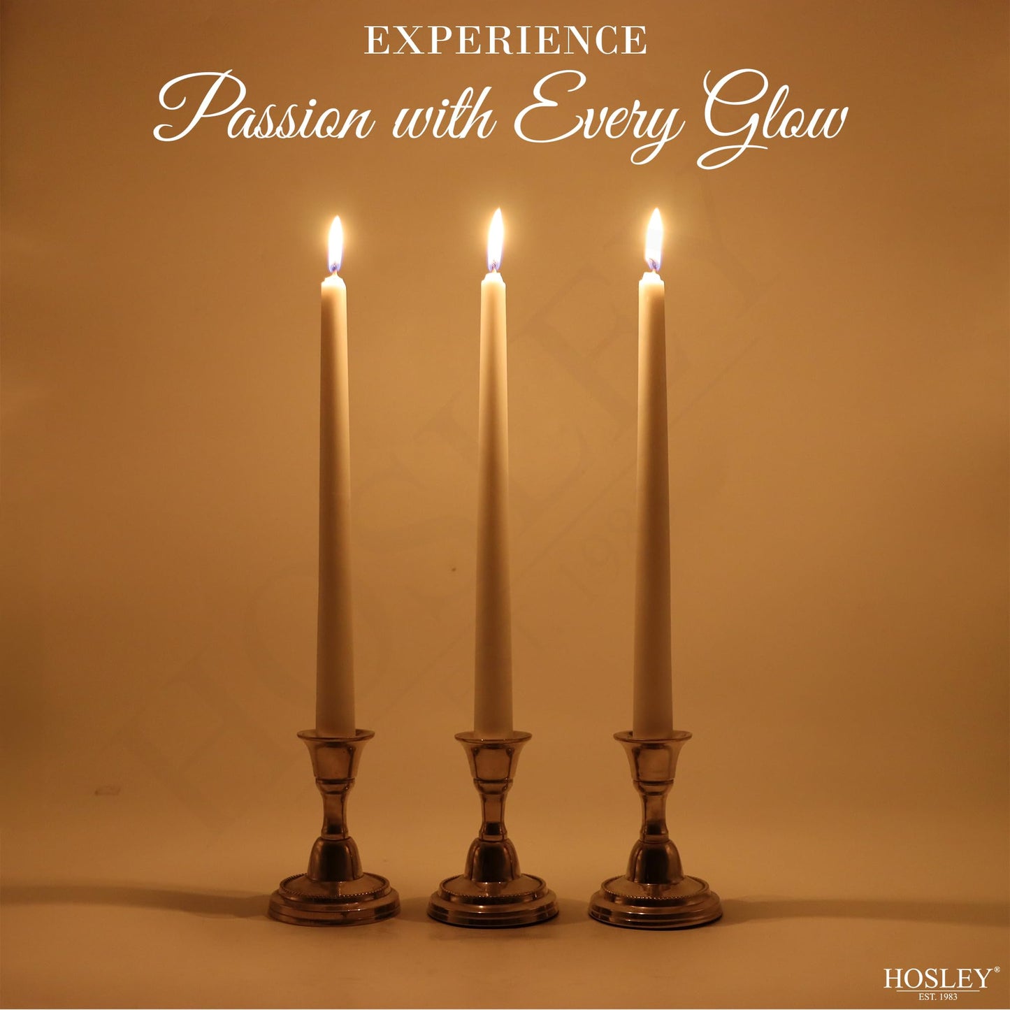 Hosley 12-Pack Unscented 10 Inch White Taper Candles, Premium Quality Smokeless, Dripless Candle Sticks for Home Décor, Restaurant, Church, Weddings & Parties