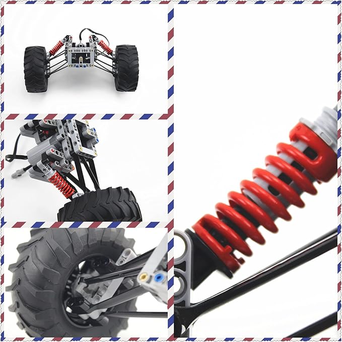 Technical Parts Vehicles Suspension Accessories with Tire 107x44 Technical Parts Set Compatible with All Major Brands MOC Parts Building Toy DIY Replacement Spare Kit (68pcs)