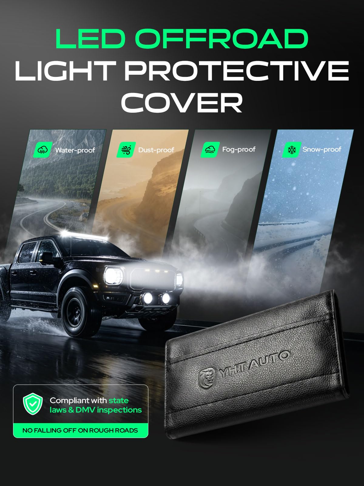 YHTAUTO 22 Inch LED Light Bars & Light Cover 160W 16000LM 5700K Combo Beam Off Road Camper Driving Work Light for 4x4 Pickup Truck ATV UTV Dirt Bike Motorcycle Boat Trailer IP67 Waterproof Lamp