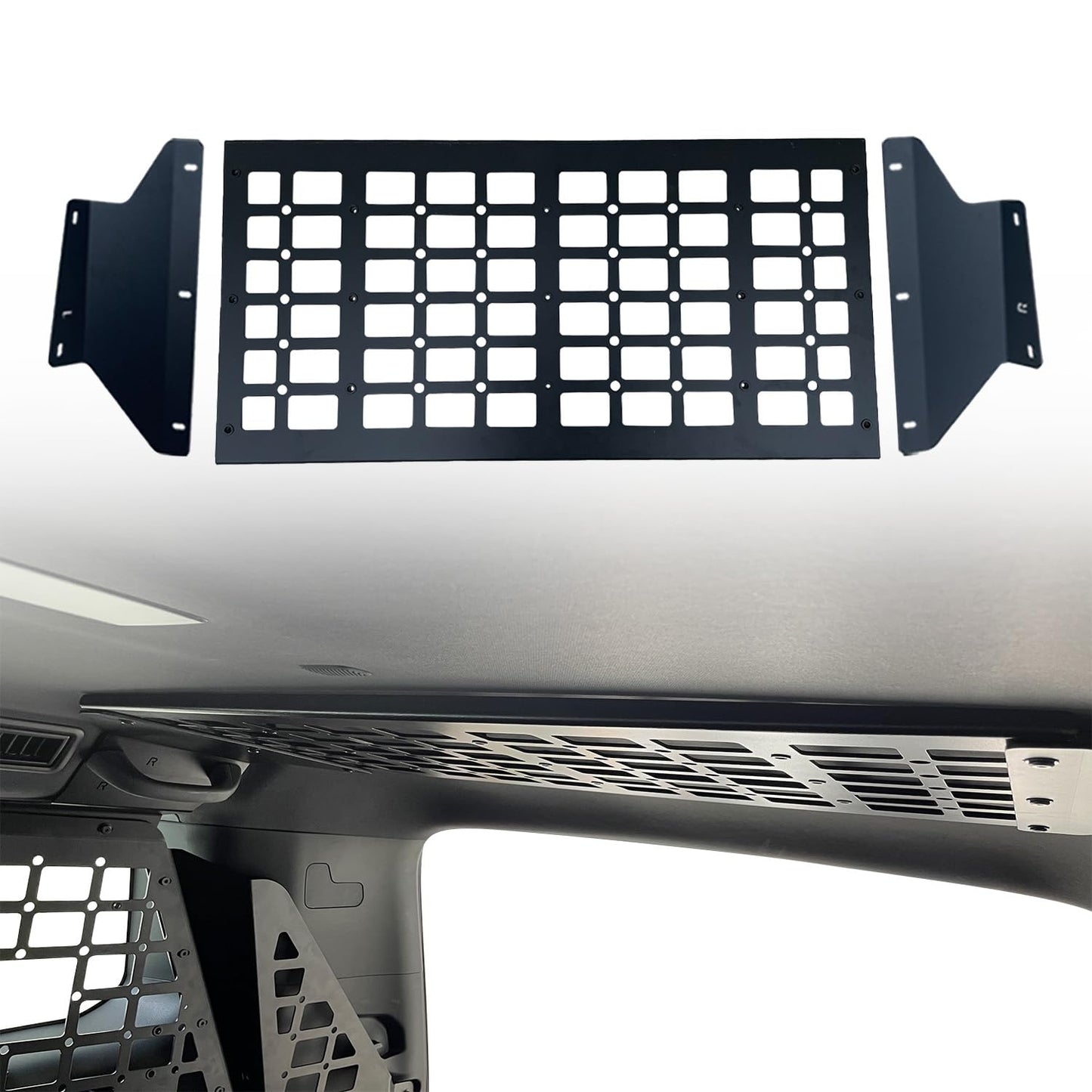 HIGH FLYING 2024 2025 2026 for Toyota Land Cruiser Prado LC250 Overhead Molle Roof Panels Shelf Storage Organizer Interior Rear Cargo Racks (Roof Shelf)