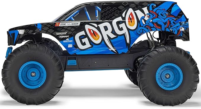 ARRMA RC Truck 1/10 Gorgon 2 Wheel Drive RTR Brushed Monster Truck Battery & Charger Included Blue ARA3230ST5