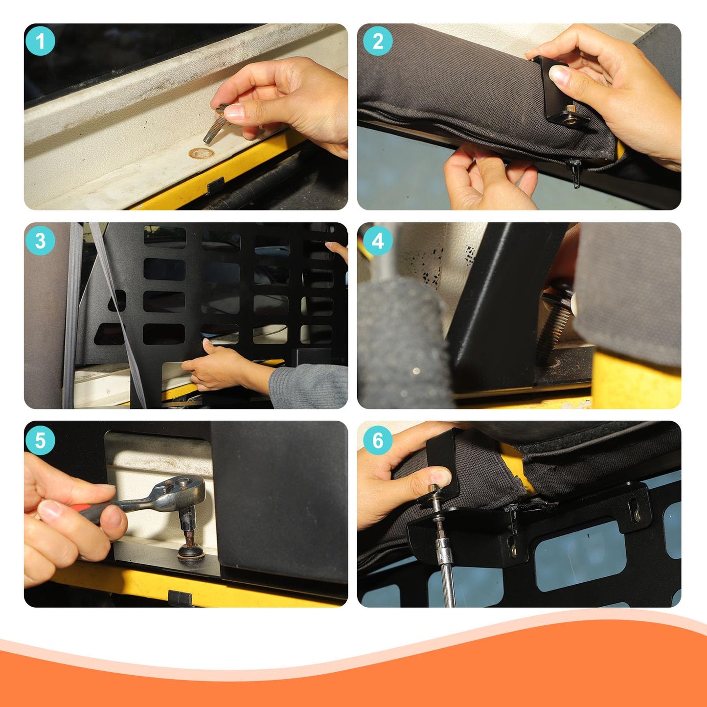 JeCar Trunk Side Window Molle Storage Organizer Metal Racks for 1997-2006 Jeep Wrangler TJ, 2pcs