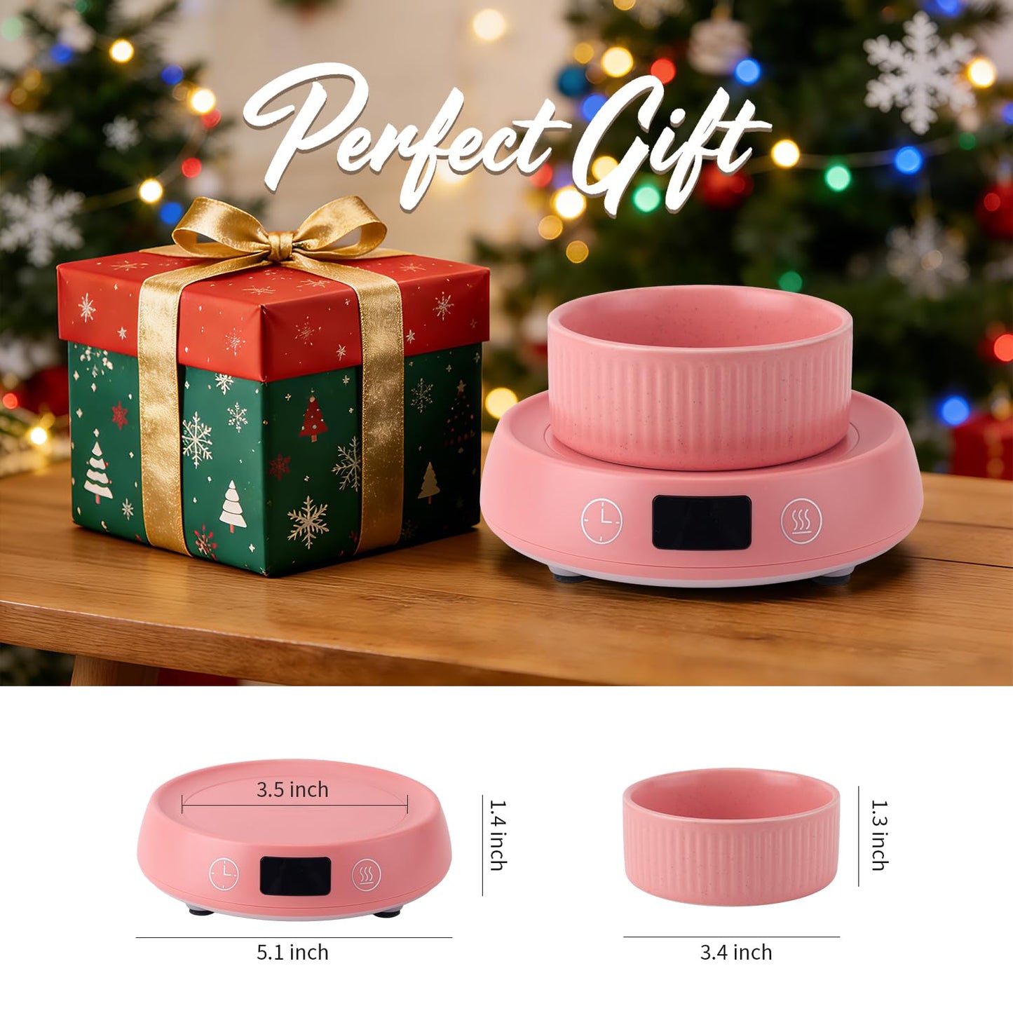Lyty 4-in-1 Wax Melt Warmer, Candle Warmer with Delay Start Timer, Fragrance Scented Wax Melter Wax Cube Warmer with 3 Color Light for Home Bedroom Spa Office, 8H Auto Shut Off (Pink)