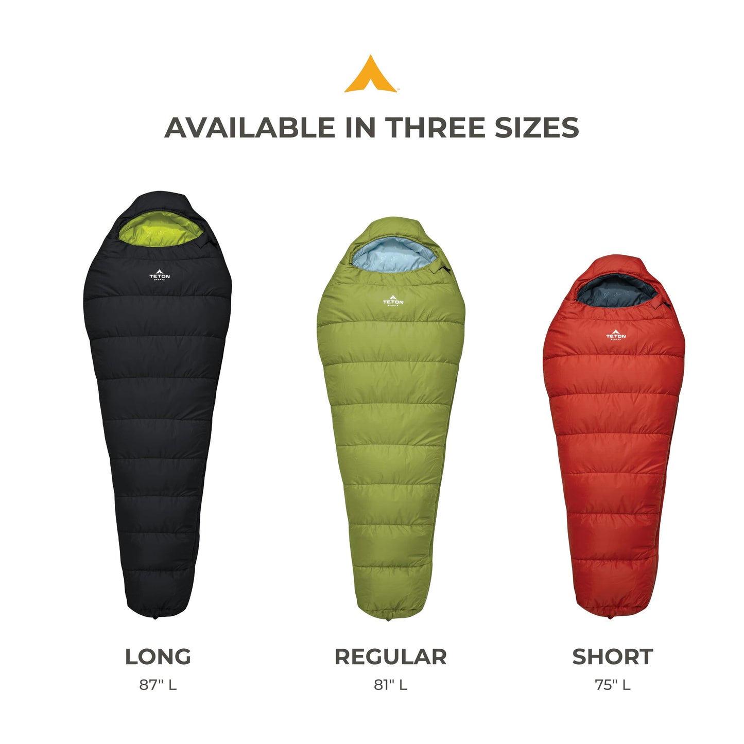 Teton LEEF Lightweight Mummy Sleeping Bag Perfect for Camping, Hiking, and Backpacking; Cold Weather Option, Compression Sack Included - Fire & Slate, 20F