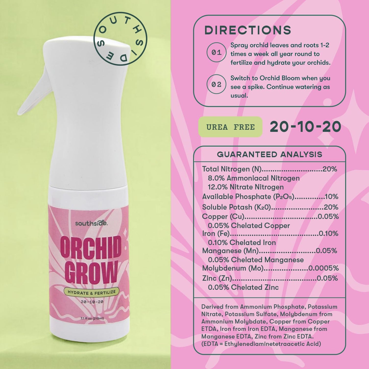 Southside Orchid Grow Fertilizer - 7.1 Oz Gentle Formula for Reviving Dormant Orchids | Easy Continuous Spray