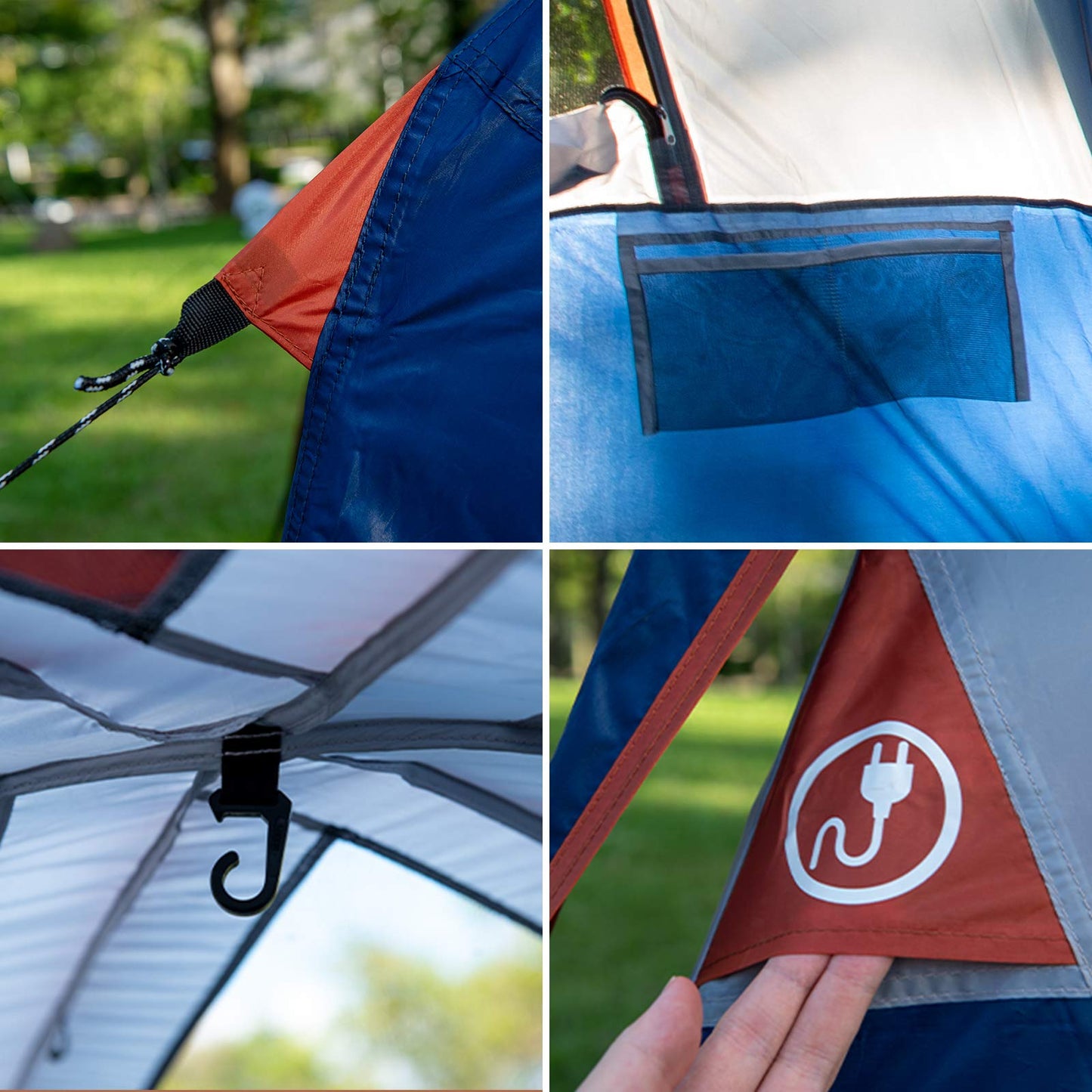 CAMPROS CP Camping Tent 10/12 Person Family Cabin Tent, 2 Room Water Resistant Waterproof Tent with Top Rainfly, 4 Large Mesh Windows, Double Layer, Easy Set Up, Portable with Carry Bag