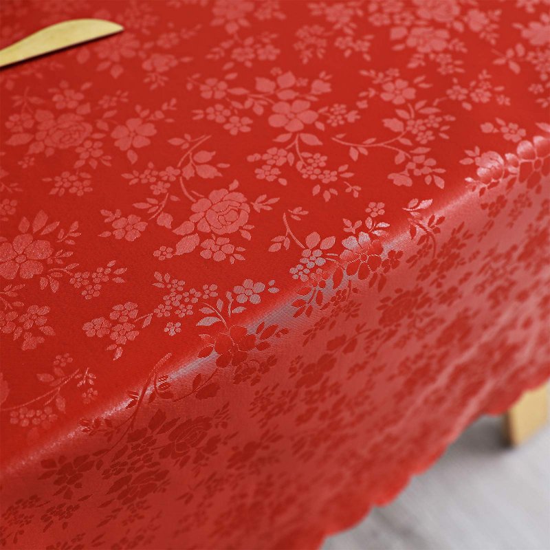 Smiry Rectangle Table Cloth, Waterproof Heavy Duty Vinyl Tablecloths, Wipeable Washable Table Cover for Kitchen and Dining Room (Red, 52" X 70")