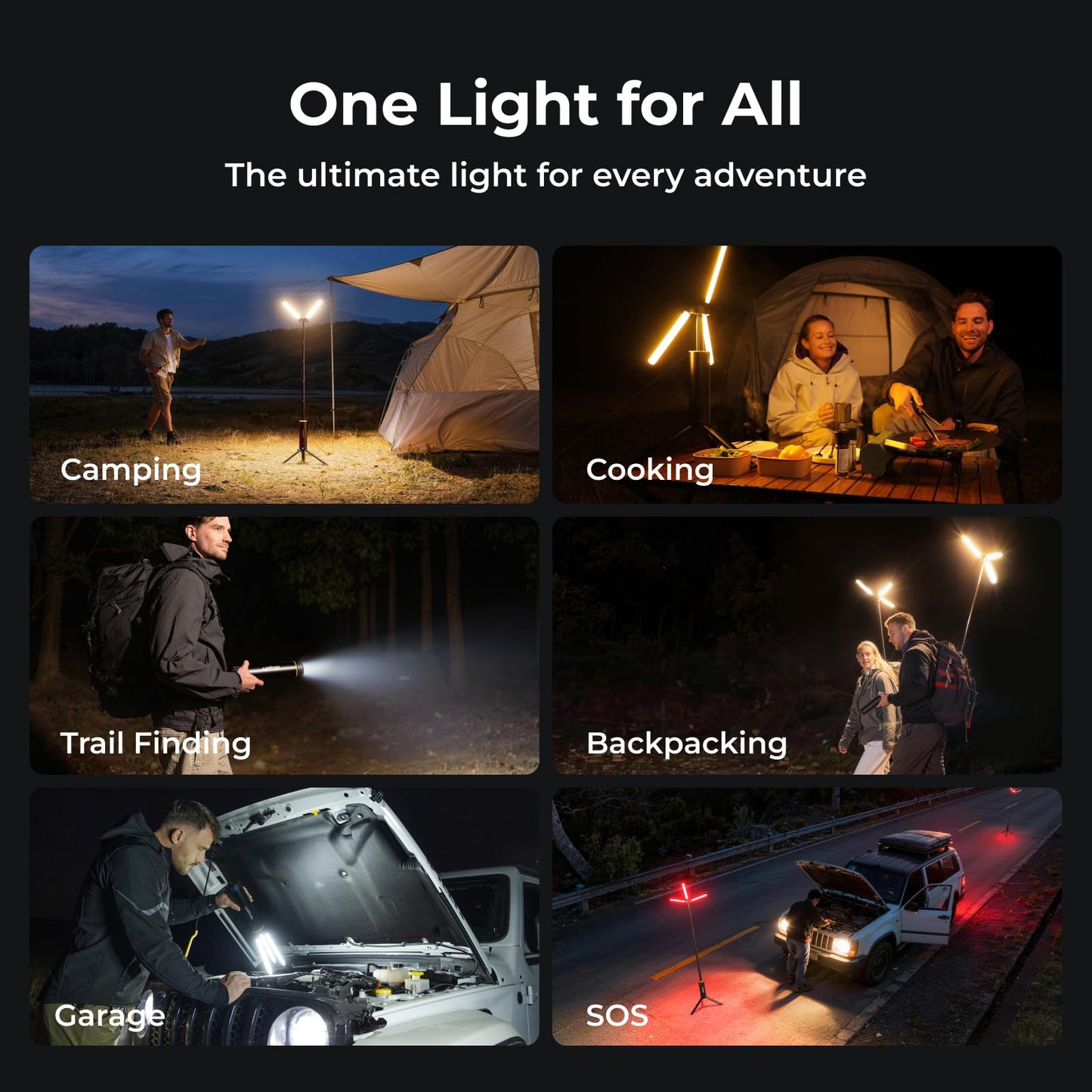 BougeRV Telescopic Camping Light, 15600mAh Rechargeable Lantern, Portable Camping Light, 1000x3 Lumens Rotatable Camping Light for Tent, Emergency, Outdoor, IPX5 Water Resistant(2026 New)