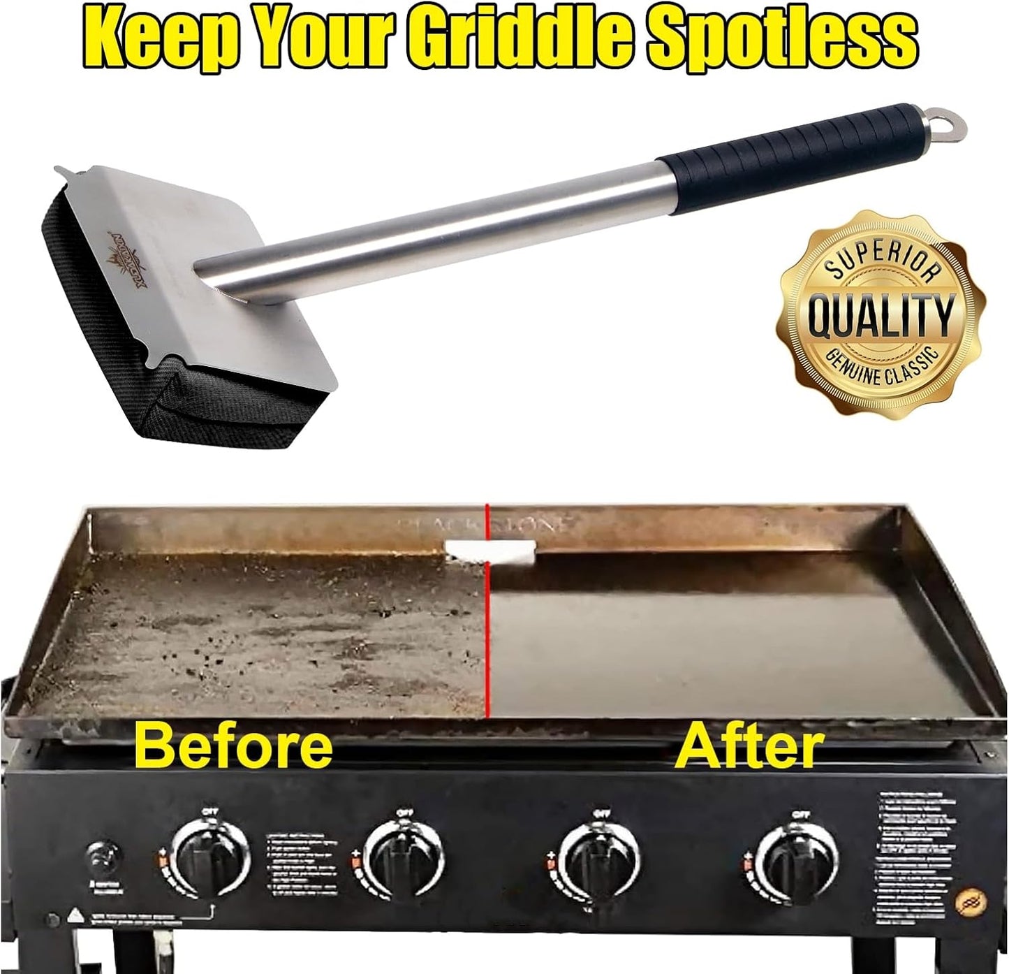 XUDAKAIXIN Grill Brush - Ultra Safe & Efficient Bristle-Free Steam Cleaner for BBQ | Replaceable Scraper Head