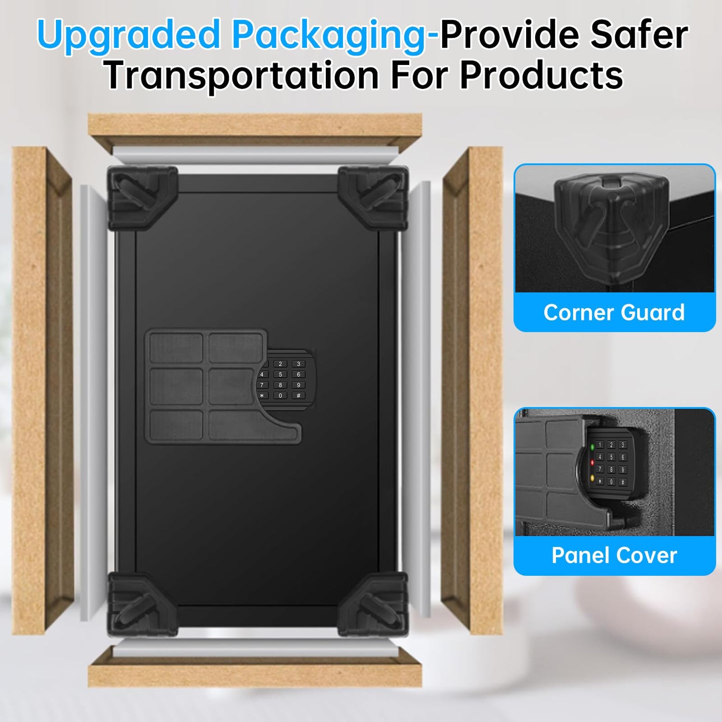 5.2 Cuft Large Home Safes Fire Waterproof, Fireproof Safe Box for Home with Programmable Keypad, Spare Keys and 3 Removable Shelves, Anti-Theft Security Fireproof Document Safe for Money Valuables
