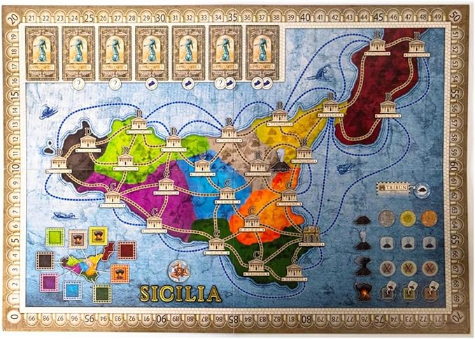 Rio Grande Games Concordia Roma/Sicilia Expansion - Strategy Board Game Economic Civilization Building 2-5 Players