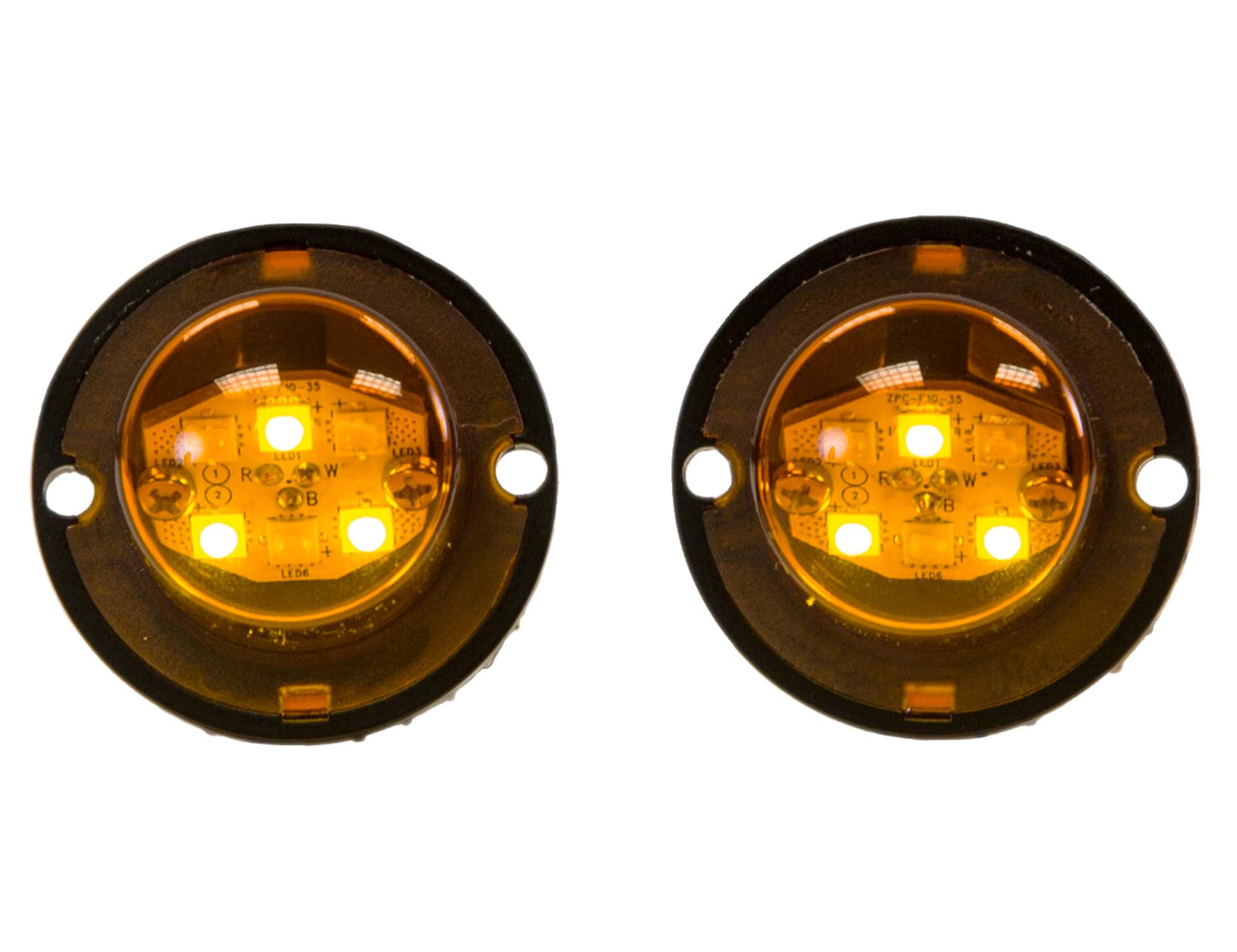 Buyers Products 8891226 Bolt-On Hideaway LED Strobe Light Kit For Trucks, Headlight And Tail Light Flasher Kit, 19 Adjustable Patterns, 25 Foot, Work/Utility Truck Lighting, Amber