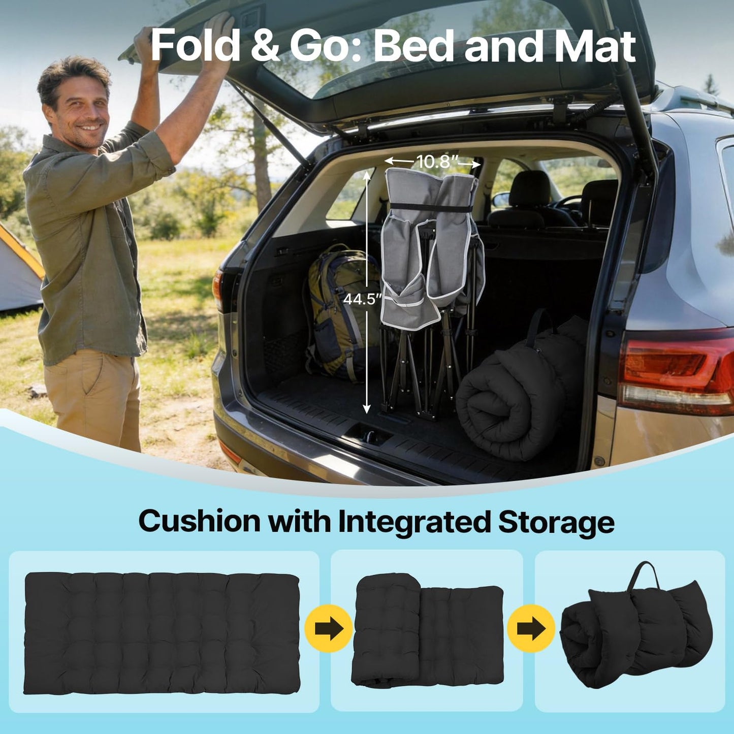 Slendor XXL Folding Camping Cot for Adults with Mattress Pillow Carry Bag, 32 inch Extra Wide Portable Sleeping Cot, 900LBS Support Outdoor Cot Bed for Office Nap Beach Travel RV