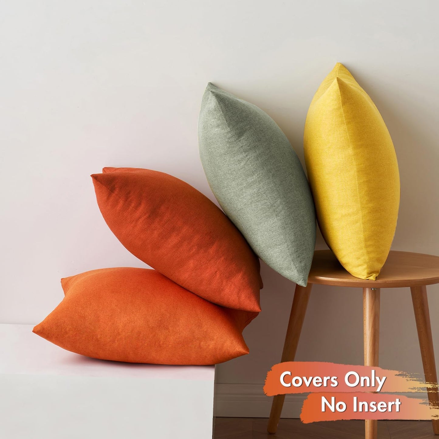 MIULEE Decorative Outdoor Throw Pillow Covers - Waterproof Farmhouse Cushion Cases | 18x18 Inch, Rust Green (Pack of 4)
