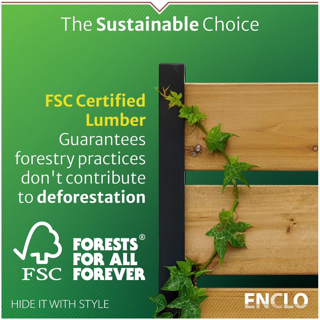 5ft H x 3.2ft W (1 Panel) No Dig Enclo Concord Cedar Wood Privacy Screen, Great to Hide Trash Cans, Decorative Patio Privacy Screen, Outdoor Fence, Air Conditioner Fence, EC18022