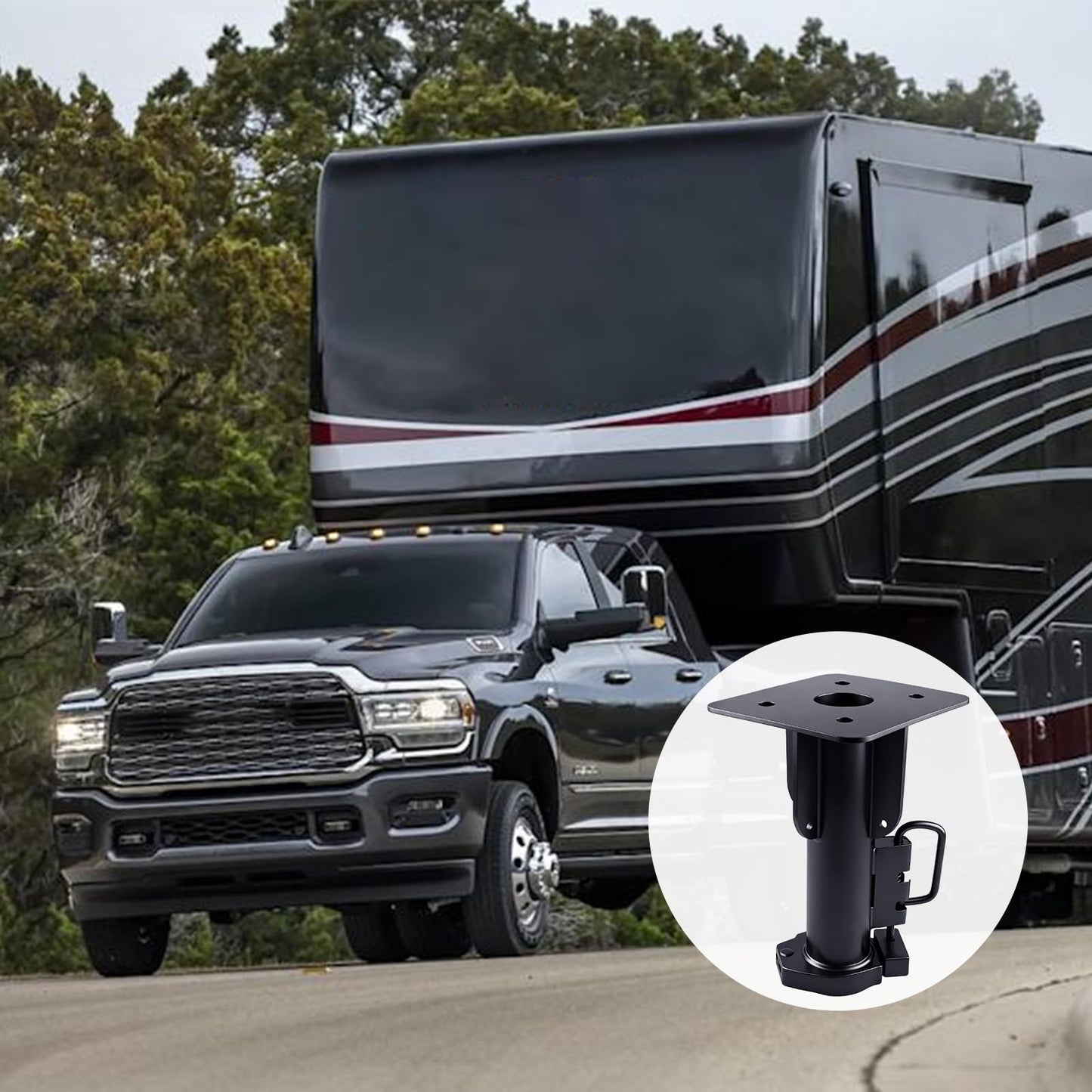 STEGEWOP 5th Wheel to Gooseneck Adapter Hitch, 30,000 lbs Heavy Duty Towing Conversion, 2-5/16" Ball & 15" Height, Q235 Steel Hitch for RV, Flatbed Trailer & Horse Trailer
