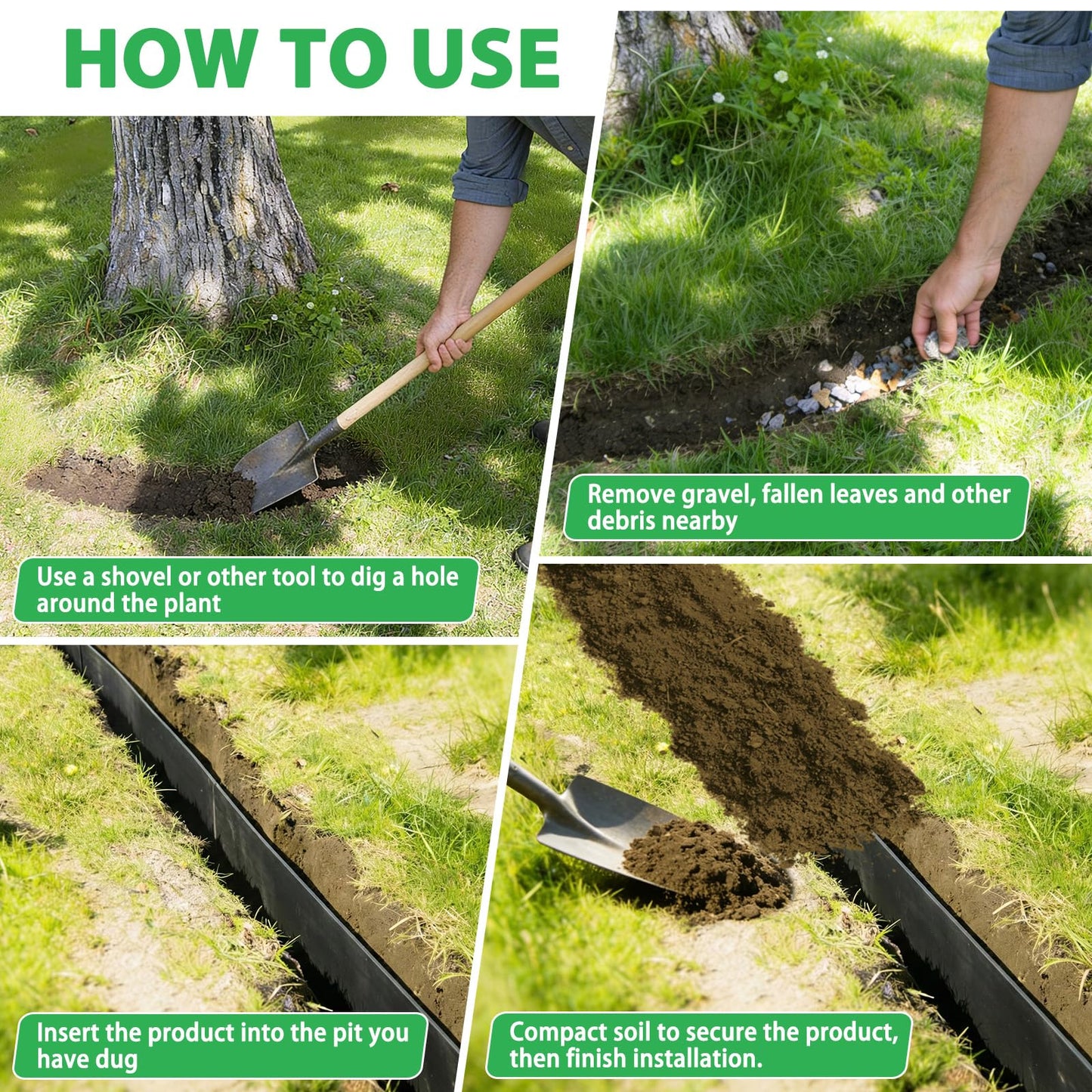 West Bay 50ft x 24in x 60mil Tree Root Barrier, Heavy-Duty Bamboo Root Barrier Weed Blocker for Landscape Tree Ring Edging Garden Borders Driveway and Sidewalk Protection Roads