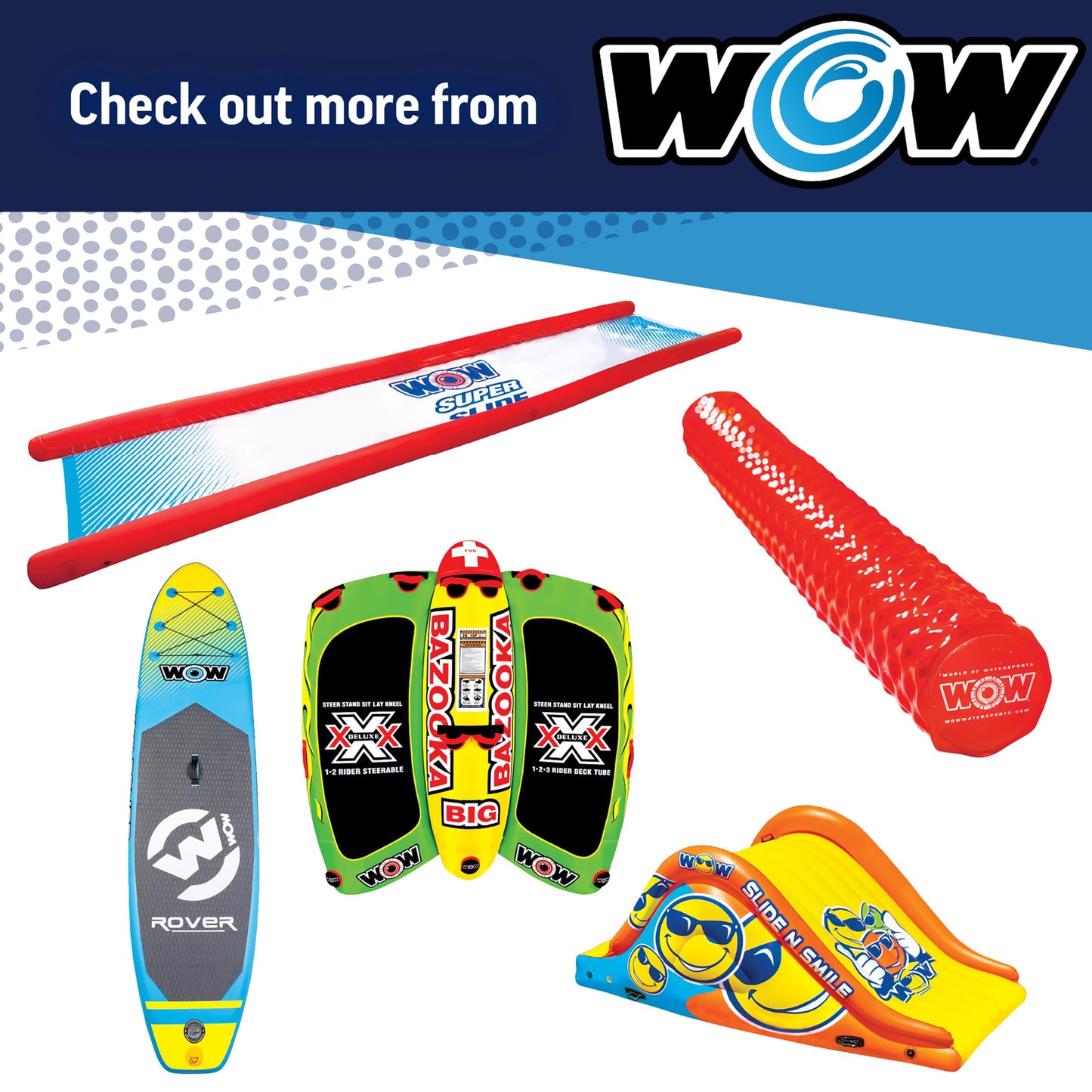 Wow Sports Laser Towable Tube - 1-3 Person - 510 lb Capacity - for Boating - Youth & Adults