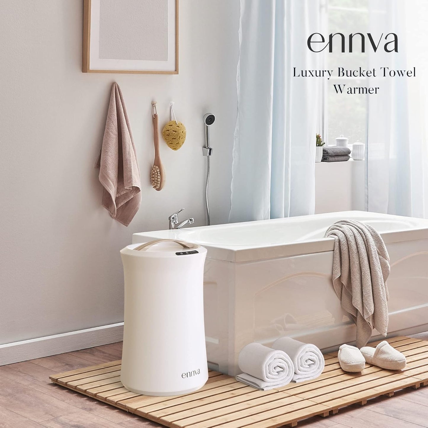 ennva 22L Towel Warmer for Bathroom, Spa, Hotel-Luxury Bath Towel Heater with with Aromatherapy- Electric Bucket Style Towel Steamer-Heat Timer15/30/45/60 Min Adjustable -Fast Heating Hot Towel Warmer